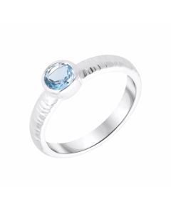 New Sterling Silver Blue Cubic Zirconia Dress Ring