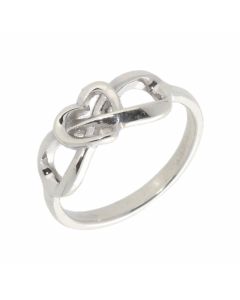 New Sterling Silver Infinity Symbol & Heart Ring