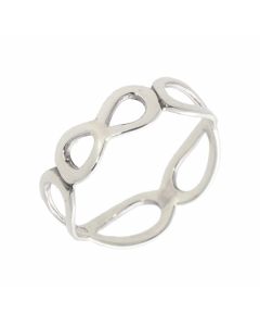 New Sterling Silver Infinity Symbol Band Ring