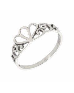 New Sterling Silver Crown Style Ring
