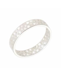New Sterling Silver Star Pattern Band Style Ring