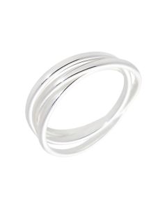 New Sterling Silver 3 Row Russian Wedding Band Style Ring