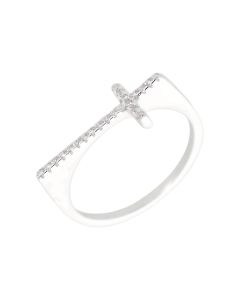 New Sterling Silver Cubic Zirconia Resurrection Cross Ring
