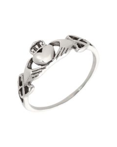 New Sterling Silver Claddagh Dress Ring