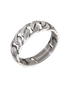New Sterling Silver Curb Link Ring