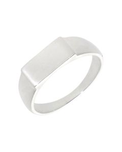 New Sterling Silver Rectangle Signet Ring