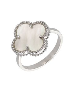 New Sterling Silver Mother of Pearl Petal Ring