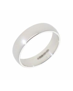 New Sterling Silver 6mm Traditional Court Wedding Ring