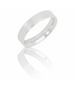 New Sterling Silver 4mm Flat Top Court Wedding Ring
