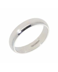 New Sterling Silver 5mm D Shaped Wedding Ring