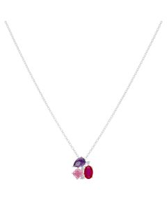 New Sterling Silver Multi-Colour Cubic Zirconia 16-17" Necklace