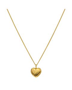 Gold Plated Sterling Silver Heart Pendant & 18" Necklace