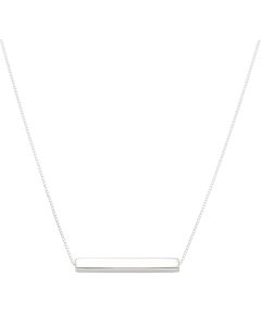 New Sterling Silver Horizonal Bar Necklace