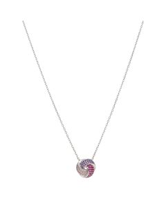 New Sterling Silver Cubic Zirconia Pink Knot Necklace