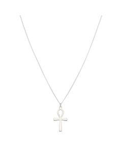 New Sterling Silver Ankh Cross & 18" Chain Necklace