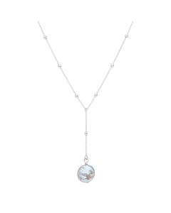 New Sterling Silver Freshwater Pearl Adjustable Y Necklace