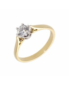 New 18ct Yellow Gold 0.54 Carat Diamond Solitaire Ring
