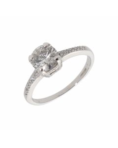 Pre-Owned 18ct Gold 1.00 Carat Diamond Solitaire & Shoulder Ring
