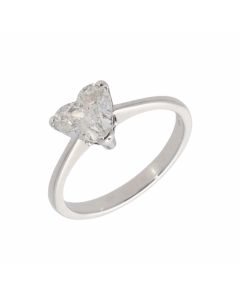 Pre-Owned 18ct Gold 1.01 Carat Heart Diamond Solitaire Ring