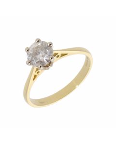 Pre-Owned 18ct Yellow Gold 0.95 Carat Diamond Solitaire Ring