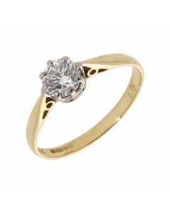 Pre-Owned 18ct Yellow Gold 0.60 Carat Diamond Solitaire Ring