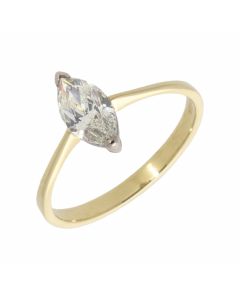 Pre-Owned 18ct Gold 0.69 Carat Marquise Diamond Solitaire Ring