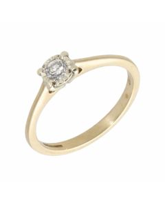 Pre-Owned 9ct Gold 0.17 Carat Diamond Solitaire Ring