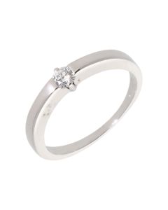 Pre-Owned 18ct White Gold 0.17 Carat Diamond Solitaire Band Ring