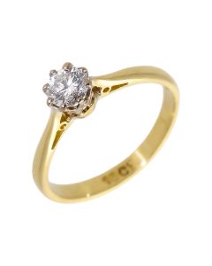 Pre-Owned 18ct Yellow Gold 0.33 Carat Diamond Solitaire Ring