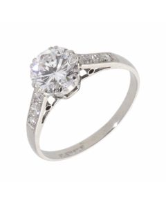 Pre-Owned 18ct White Gold Vintage Style Diamond Solitaire Ring