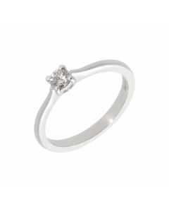 New 9ct White Gold 0.18 Carat Diamond Solitaire Ring
