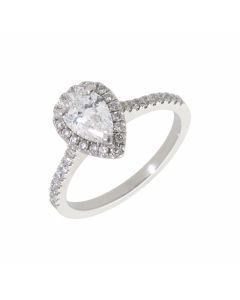 Pre-Owned Platinum Pear Cut 1.09ct Diamond Solitaire Ring
