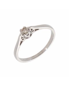 Pre-Owned 9ct White Gold 0.14 Carat Diamond Solitaire Ring