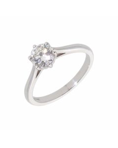 New 18ct White Gold 0.85 Carat Diamond Solitaire Ring