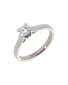 Pre-Owned 18ct Gold 0.50ct Princess Cut Diamond Solitaire Ring