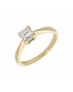 Pre-Owned 18ct Yellow Gold 0.58 Carat Princess Cut Diamond Ring