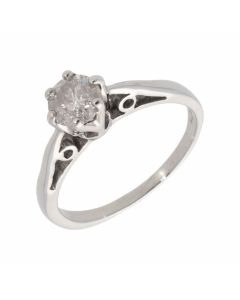 Pre-Owned 9ct White Gold 0.50 Carat Diamond Solitaire Ring