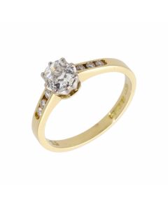 Pre-Owned 18ct Gold 0.55 Carat Diamond Solitaire & Shoulder Ring