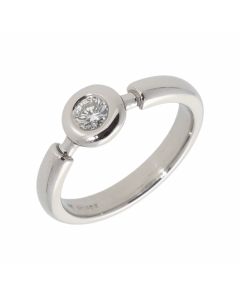 Pre-Owned Platinum 0.25 Carat Rubover Diamond Solitaire Ring