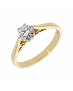 Pre-Owned 18ct Yellow Gold Diamond Solitaire Ring