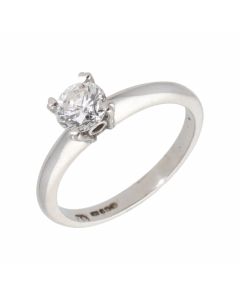 Pre-Owned 18ct White Gold 0.62 Carat Diamond Solitaire Ring