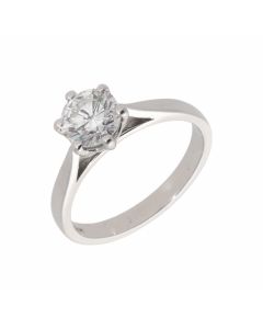 New 18ct White Gold 1.12 Carat Diamond Solitaire Ring