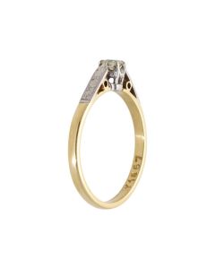 Pre-Owned 18ct Gold Vintage Style Diamond Solitaire Ring