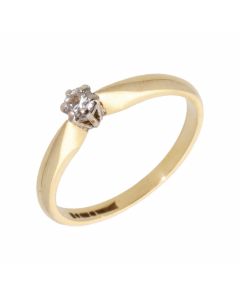 Pre-Owned 18ct Yellow Gold 0.11 Carat Diamond Solitaire Ring