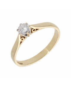 Pre-Owned 9ct Yellow Gold 0.26 Carat Diamond Solitaire Ring