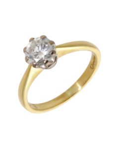 Pre-Owned 18ct Yellow Gold 0.86 Carat Diamond Solitaire Ring