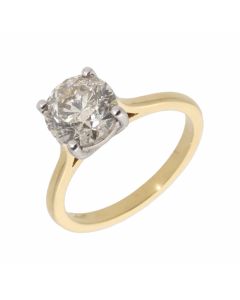 New 18ct Yellow Gold 2.17 Carat Diamond Solitaire Ring