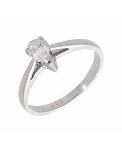 Pre-Owned 18ct White Gold 0.53 Carat Pear Diamond Ring