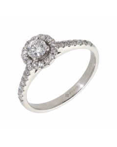 Pre-Owned Platinum 0.71 Carat Diamond Halo Ring
