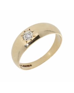 Pre-Owned 9ct Gold Illusion Set Diamond Solitaire Band Ring